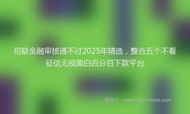 招联金融审核通不过2025年精选，整合五个不看征信无视黑白百分百下款平台