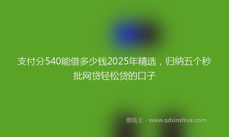 支付分540能借多少钱2025年精选，归纳五个秒批网贷轻松贷的口子