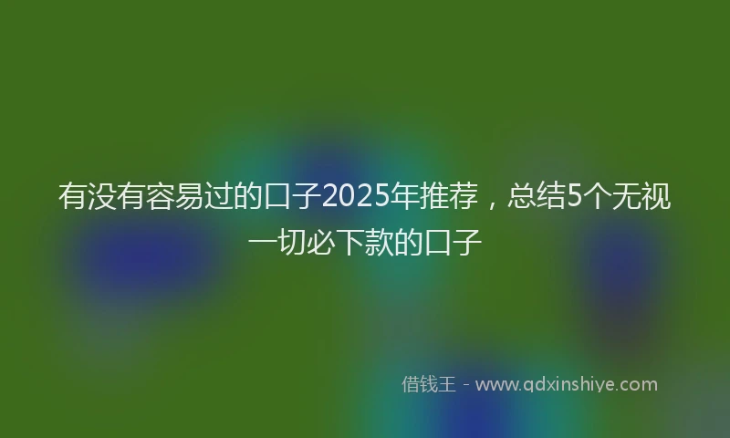有没有容易过的口子2025年推荐，总结5个无视一切必下款的口子