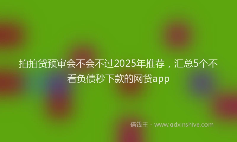 拍拍贷预审会不会不过2025年推荐，汇总5个不看负债秒下款的网贷app