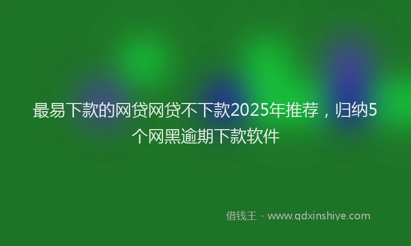 最易下款的网贷网贷不下款2025年推荐，归纳5个网黑逾期下款软件