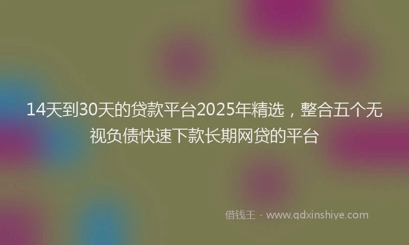 14天到30天的贷款平台2025年精选，整合五个无视负债快速下款长期网贷的平台