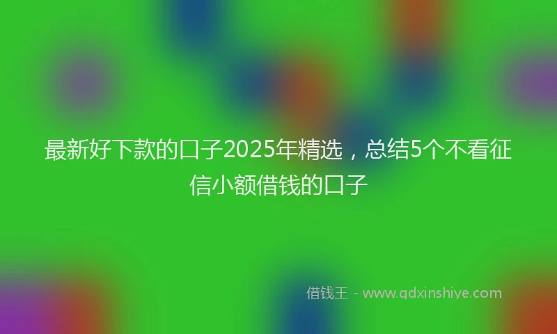 最新好下款的口子2025年精选，总结5个不看征信小额借钱的口子
