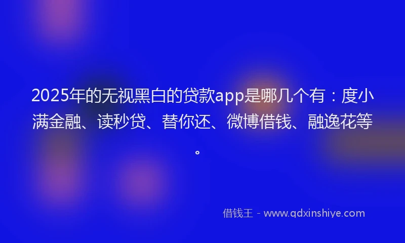 2025年的无视黑白的贷款app是哪几个有：度小满金融、读秒贷、替你还、微博借钱、融逸花等。