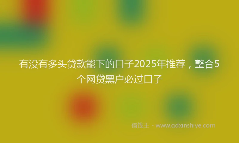 有没有多头贷款能下的口子2025年推荐，整合5个网贷黑户必过口子