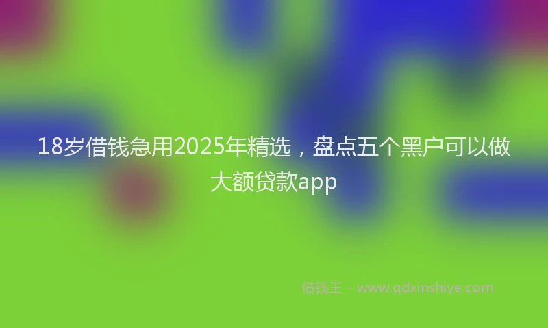 18岁借钱急用2025年精选，盘点五个黑户可以做大额贷款app