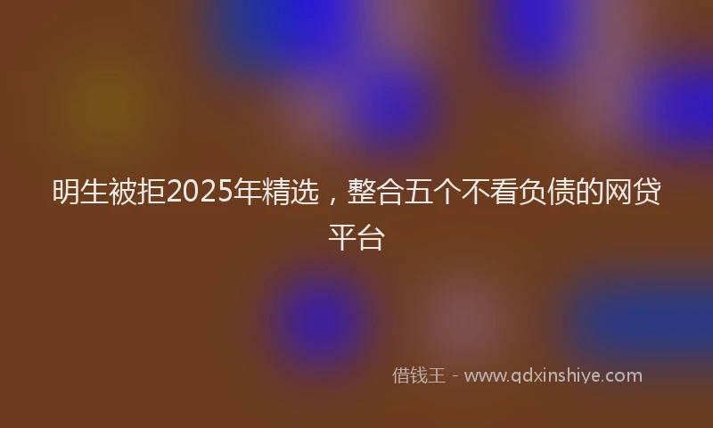 明生被拒2025年精选，整合五个不看负债的网贷平台