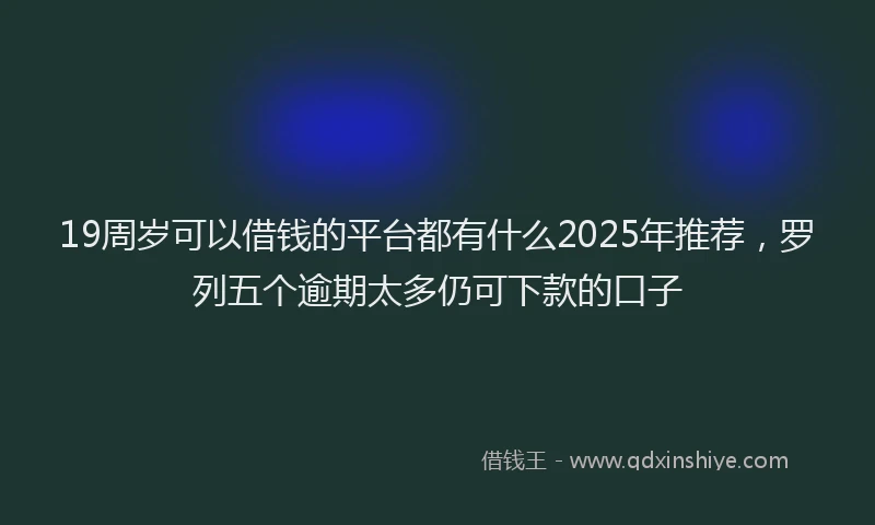 19周岁可以借钱的平台都有什么2025年推荐，罗列五个逾期太多仍可下款的口子