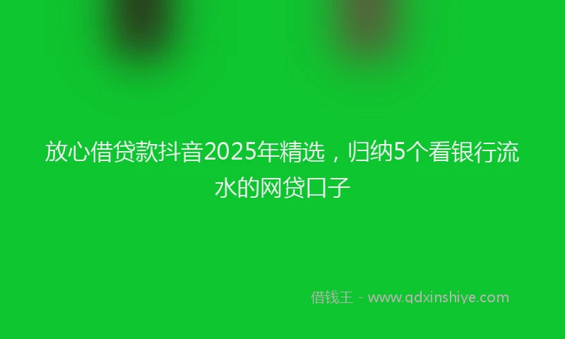 放心借贷款抖音2025年精选，归纳5个看银行流水的网贷口子