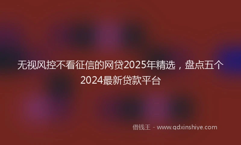 无视风控不看征信的网贷2025年精选，盘点五个2024最新贷款平台