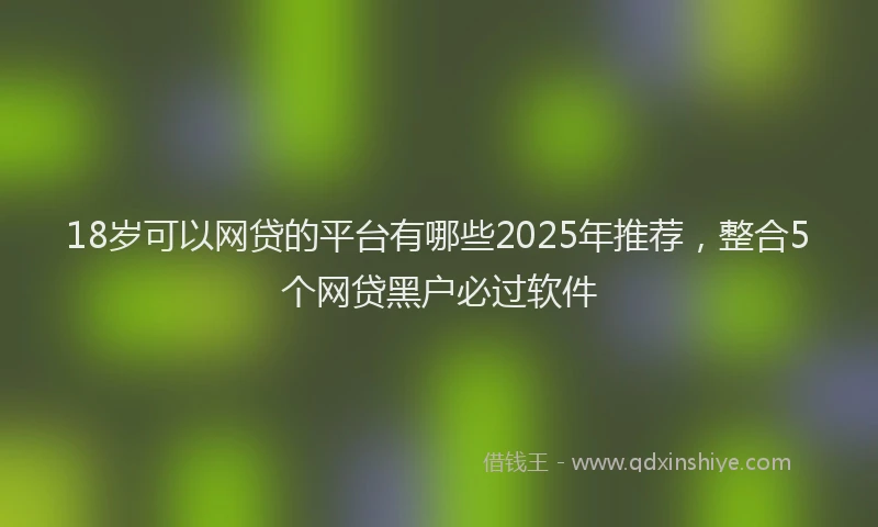 18岁可以网贷的平台有哪些2025年推荐，整合5个网贷黑户必过软件
