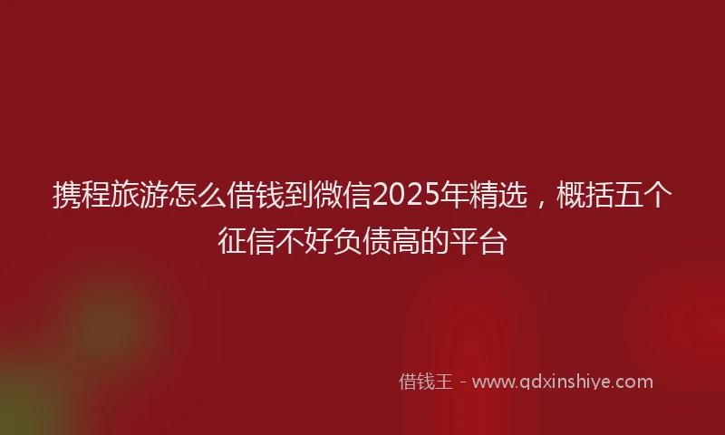 携程旅游怎么借钱到微信2025年精选，概括五个征信不好负债高的平台