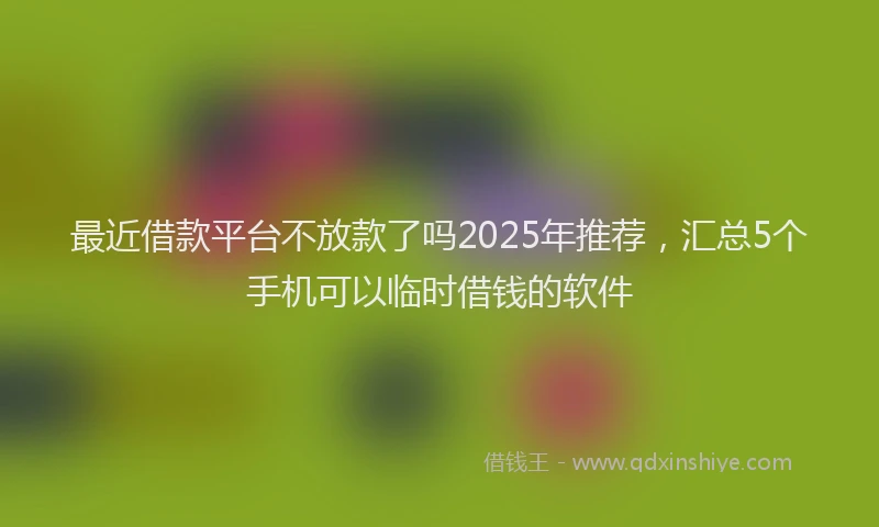 最近借款平台不放款了吗2025年推荐，汇总5个手机可以临时借钱的软件