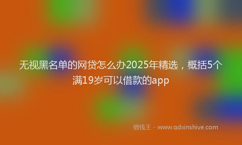 无视黑名单的网贷怎么办2025年精选，概括5个满19岁可以借款的app