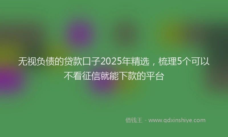 无视负债的贷款口子2025年精选，梳理5个可以不看征信就能下款的平台
