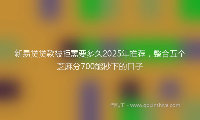 新易贷贷款被拒需要多久2025年推荐，整合五个芝麻分700能秒下的口子