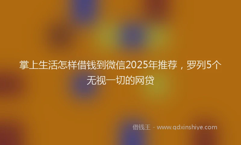 掌上生活怎样借钱到微信2025年推荐，罗列5个无视一切的网贷