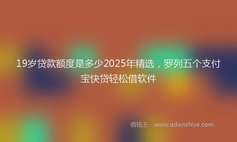 19岁贷款额度是多少2025年精选，罗列五个支付宝快贷轻松借软件