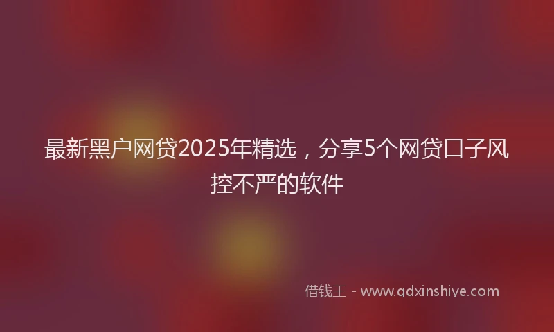 最新黑户网贷2025年精选，分享5个网贷口子风控不严的软件
