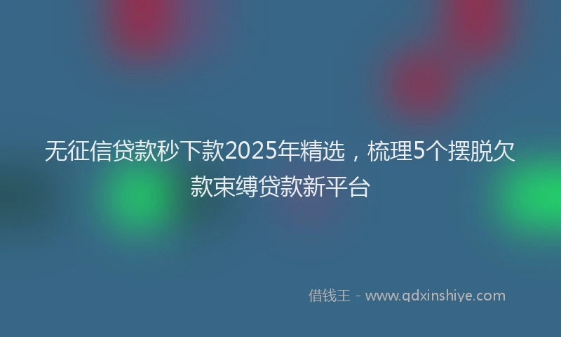 无征信贷款秒下款2025年精选，梳理5个摆脱欠款束缚贷款新平台
