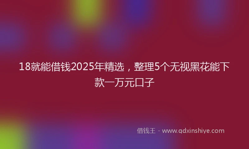 18就能借钱2025年精选，整理5个无视黑花能下款一万元口子