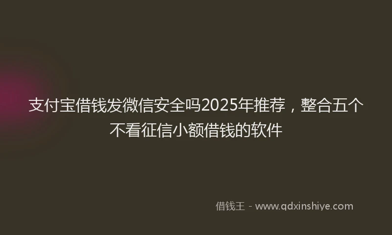 支付宝借钱发微信安全吗2025年推荐，整合五个不看征信小额借钱的软件