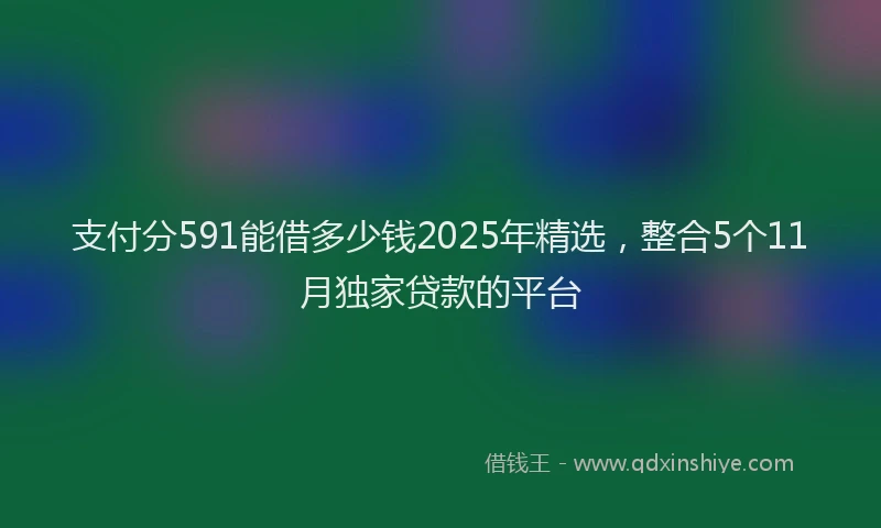 支付分591能借多少钱2025年精选，整合5个11月独家贷款的平台