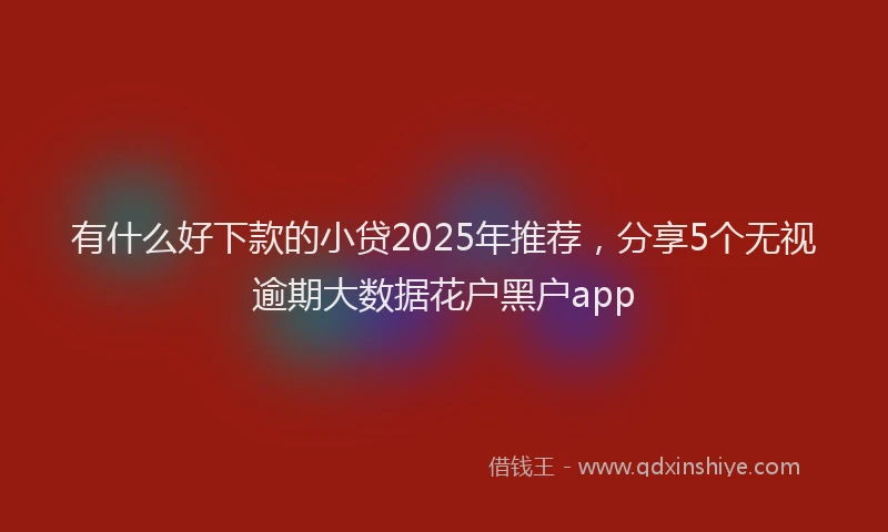 有什么好下款的小贷2025年推荐，分享5个无视逾期大数据花户黑户app