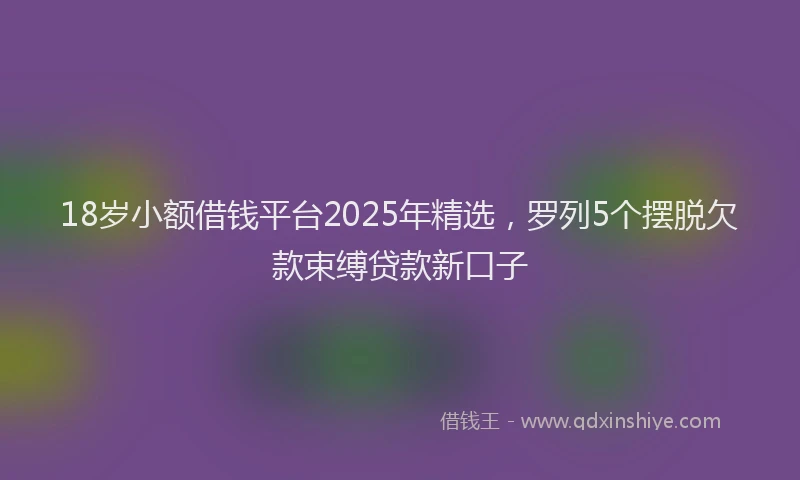 18岁小额借钱平台2025年精选,罗列5个摆脱欠款束缚贷款新口子