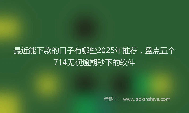 最近能下款的口子有哪些2025年推荐，盘点五个714无视逾期秒下的软件