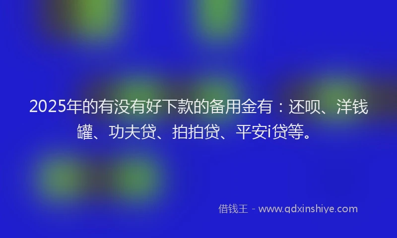 2025年的有没有好下款的备用金有：还呗、洋钱罐、功夫贷、拍拍贷、平安i贷等。