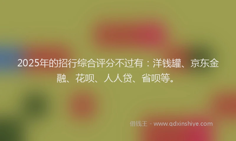 2025年的招行综合评分不过有：洋钱罐、京东金融、花呗、人人贷、省呗等。