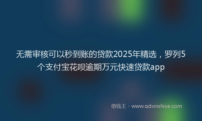 无需审核可以秒到账的贷款2025年精选，罗列5个支付宝花呗逾期万元快速贷款app
