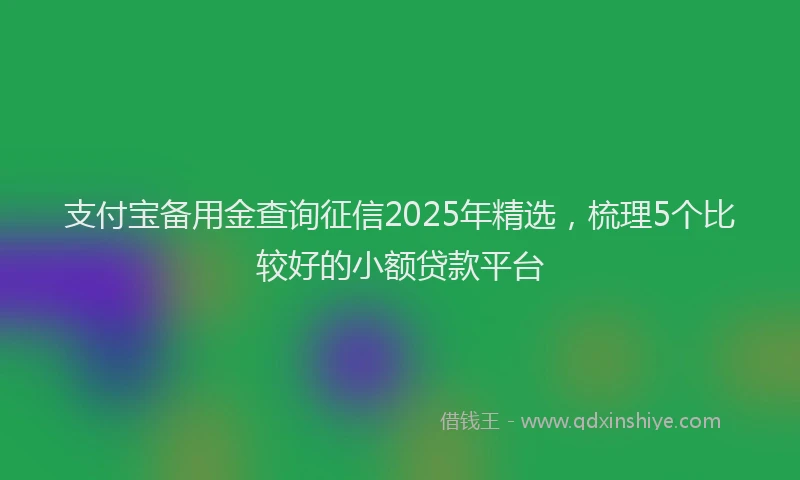 支付宝备用金查询征信2025年精选，梳理5个比较好的小额贷款平台