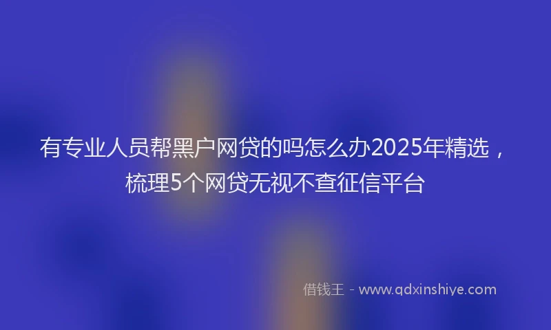有专业人员帮黑户网贷的吗怎么办2025年精选，梳理5个网贷无视不查征信平台