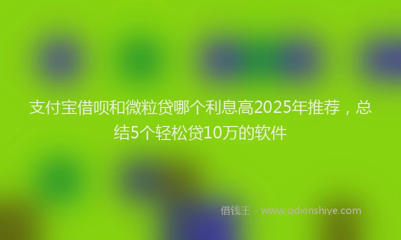 支付宝借呗和微粒贷哪个利息高2025年推荐，总结5个轻松贷10万的软件