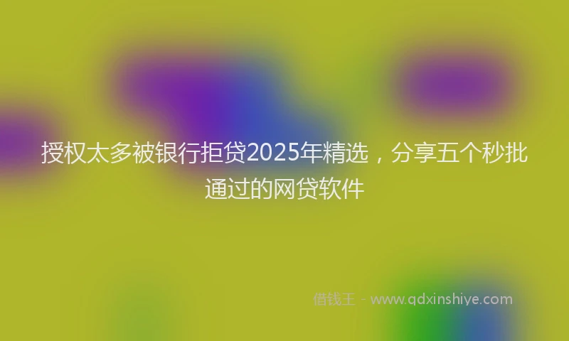 授权太多被银行拒贷2025年精选，分享五个秒批通过的网贷软件