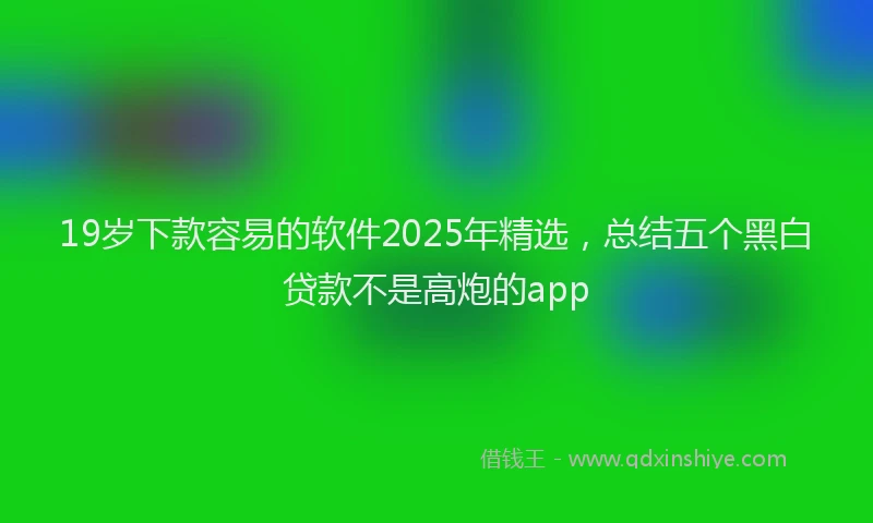 19岁下款容易的软件2025年精选，总结五个黑白贷款不是高炮的app