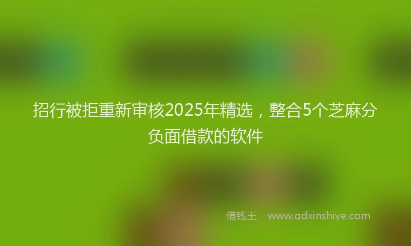 招行被拒重新审核2025年精选，整合5个芝麻分负面借款的软件