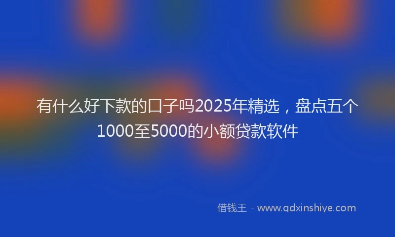 有什么好下款的口子吗2025年精选，盘点五个1000至5000的小额贷款软件