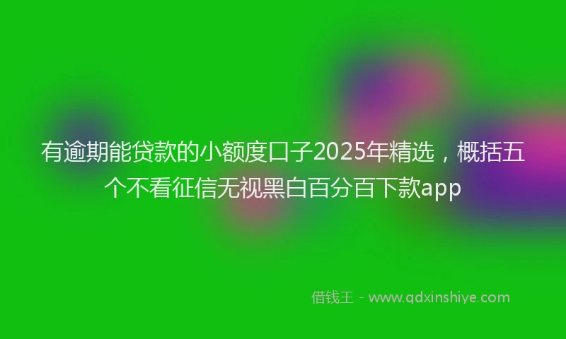 有逾期能贷款的小额度口子2025年精选，概括五个不看征信无视黑白百分百下款app