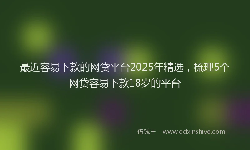 最近容易下款的网贷平台2025年精选，梳理5个网贷容易下款18岁的平台