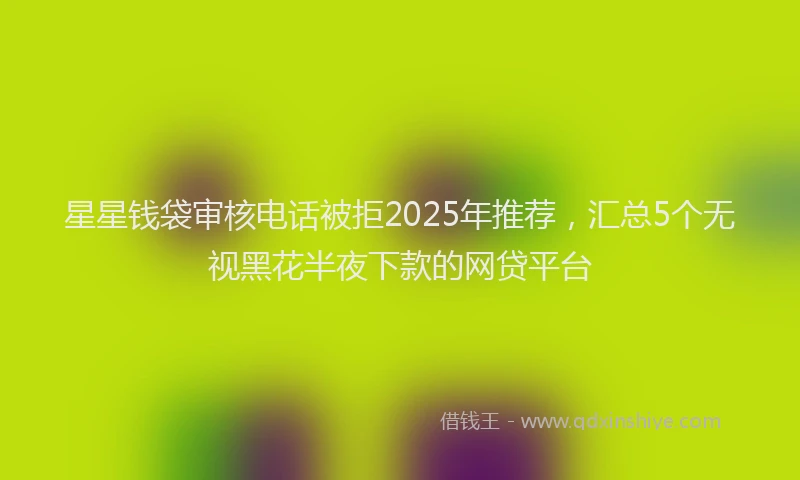 星星钱袋审核电话被拒2025年推荐，汇总5个无视黑花半夜下款的网贷平台