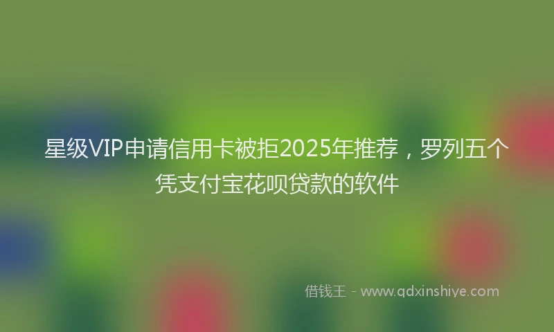 星级VIP申请信用卡被拒2025年推荐，罗列五个凭支付宝花呗贷款的软件