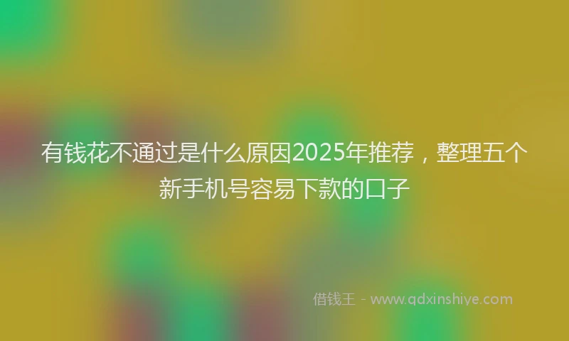有钱花不通过是什么原因2025年推荐，整理五个新手机号容易下款的口子