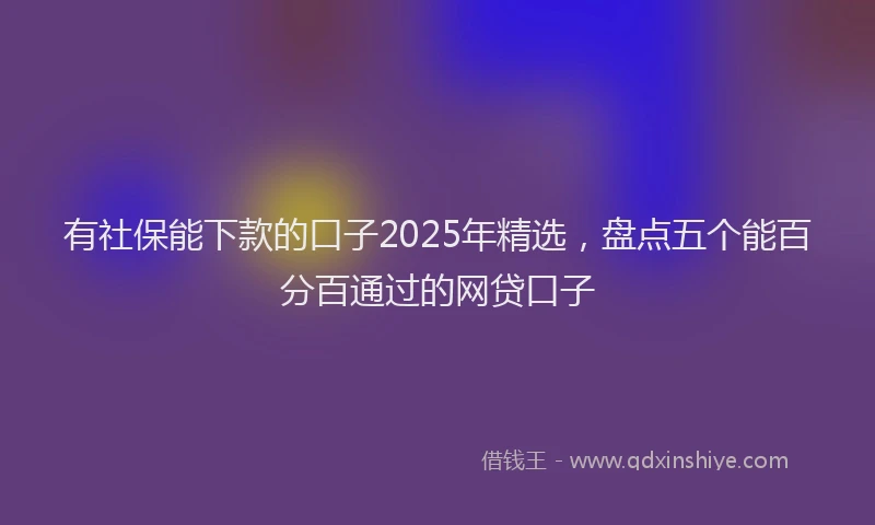 有社保能下款的口子2025年精选，盘点五个能百分百通过的网贷口子