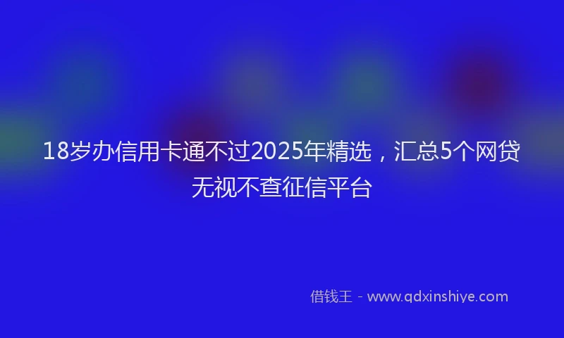 18岁办信用卡通不过2025年精选，汇总5个网贷无视不查征信平台