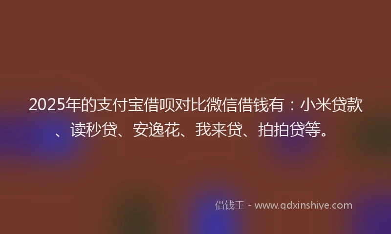 2025年的支付宝借呗对比微信借钱有：小米贷款、读秒贷、安逸花、我来贷、拍拍贷等。