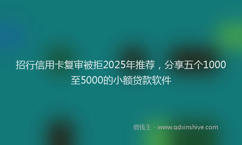 招行信用卡复审被拒2025年推荐，分享五个1000至5000的小额贷款软件