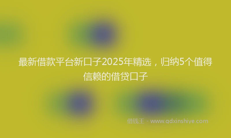 最新借款平台新口子2025年精选，归纳5个值得信赖的借贷口子